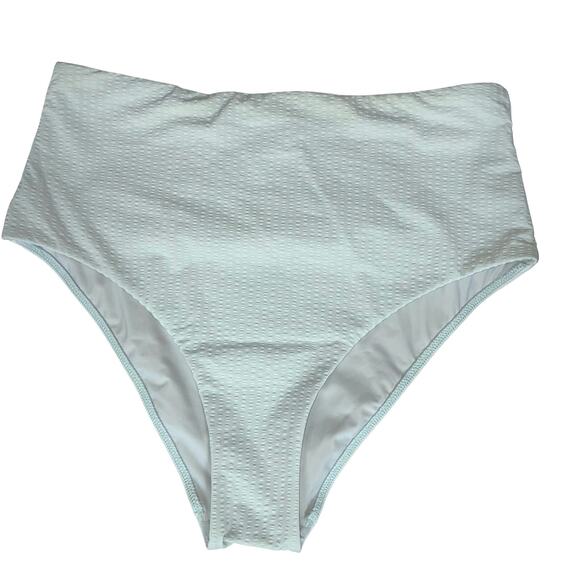 Lululemon Swimwear Waterside Seersucker High Waist Bottoms Blue Womens Sz Large - Picture 4 of 8